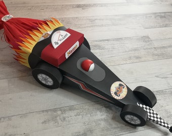 School cone racing car, Formula 1, racing car, with name, BASTELSET or finished school cone / 07