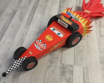 School cone racing car, Formula 1, racing car, with name, BASTELSET or finished school cone / 01