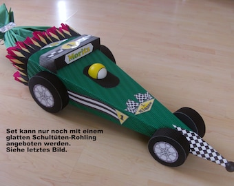 School bag racing car, Formula 1, racing car, with name, BASTELSET 04