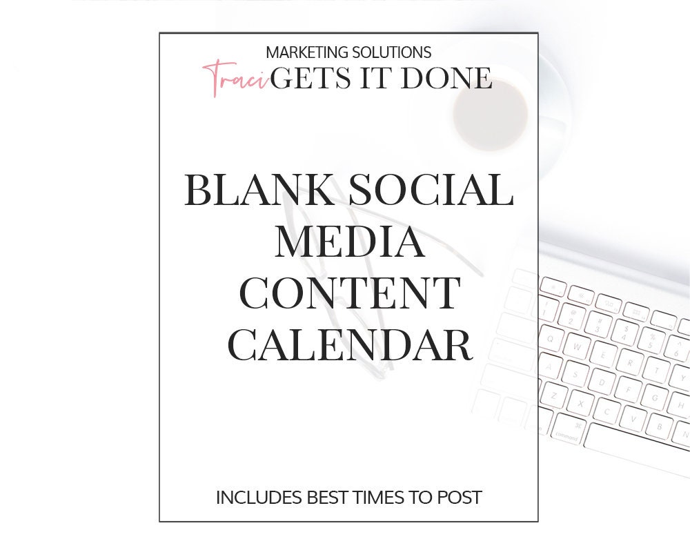 Blank Social Media Content Calendar for Ecommerce Owners - Etsy