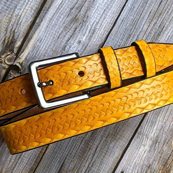 Leather Belt,Leather belt,handmade leather belt,gift leather belt,Yellow leather belt