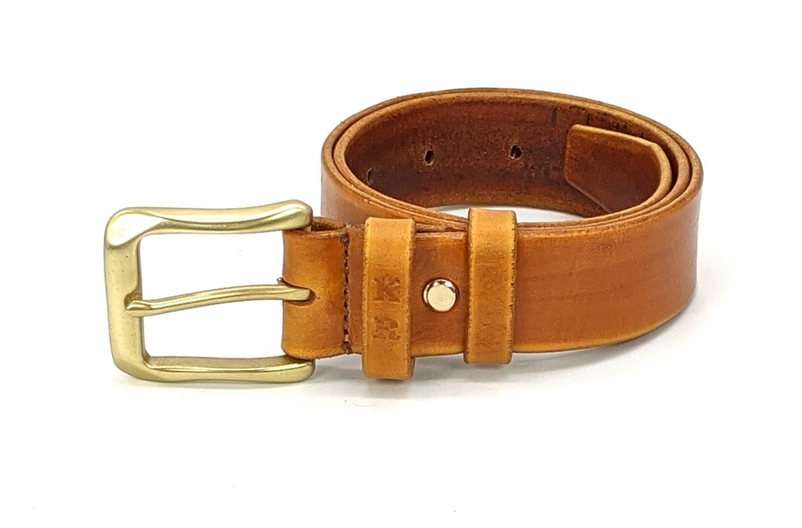 Personalized Italian Leather Belt: Brass Buckle, Custom  display picture 1