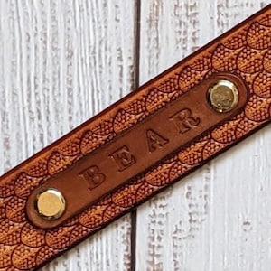 Personalized Leather Dog Collar: Handmade Collar for Dog, Name Collar, Gift for Pets image 5