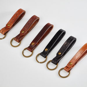 Personalized Leather Keychain Belt Snap | CUSTOMIZED Belt Loop Holder | INITIAL ENGRAVING | Hand Tanned | Brass Hardware | Free shipping