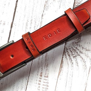 Anniversary Gift ,Personalized Belt , ,Mans Belt ,Leather Belt ,Custom Leather Belt ,Leather Mans Belt, Groomsman Gift Width 1 1/2