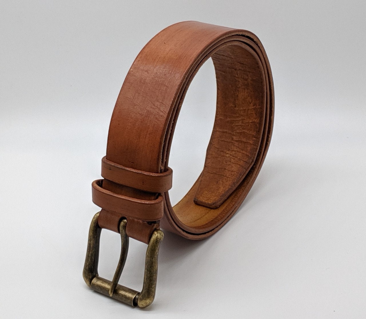 Brown Leather Belt Handcrafted Italian Roco Ornate Brass Buckle Detailing Italian Leather Belts for Men & Women – San Rocco Italia main image 2