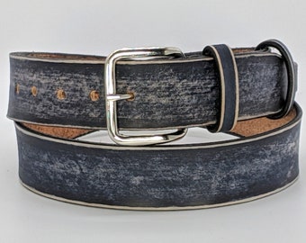 Vintage Navy Suede Belt Buckle W Antique Silver Buckle  display picture 1