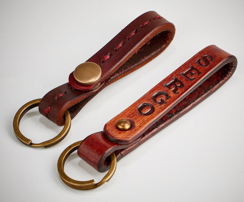 Personalized Leather Keychain Belt Snap CUSTOMIZED Belt Loop Etsy