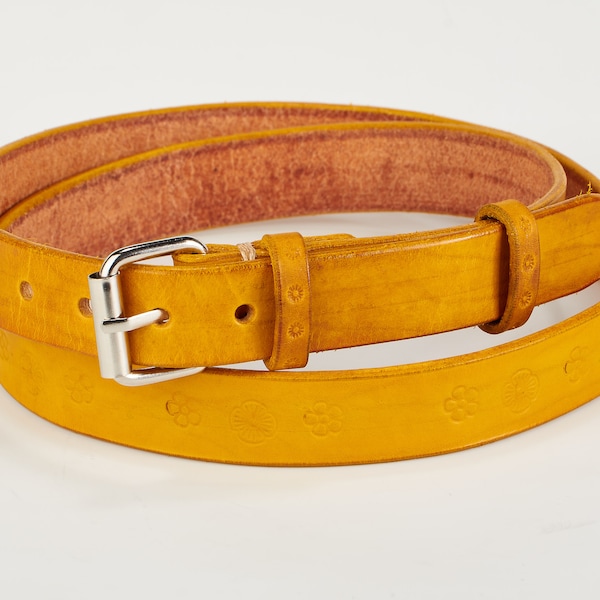 Womens Yellow Belt Etsy