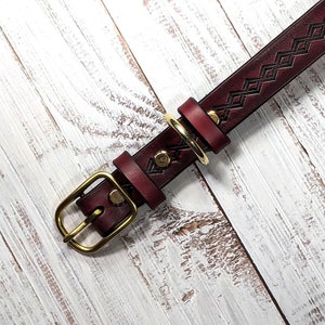 Personalized Leather Dog Collar: 1-Inch Custom Name Collar
