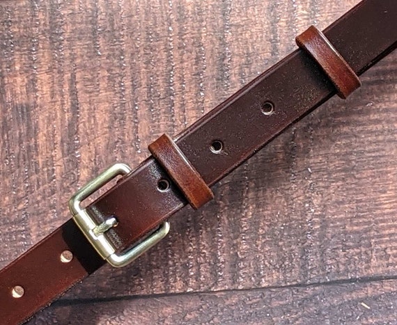 Handmade Italian Leather Dress Belt: 3/4 inch, Hand-Tanned Black/Brown Handmade Italian Leather Dress Belt: 3/4 inch, Hand-Tanned Black/Brown