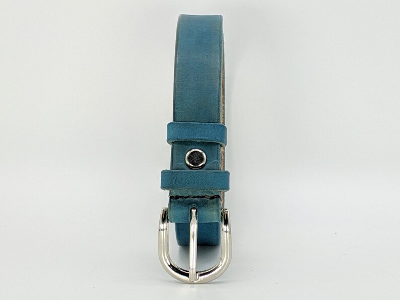 34 inch torqouis Dress belt Women leather belt handmaid and hand-tanned italian leather