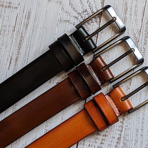 Genuine Leather Dress Belt Personalized Custom Engraved Handmade | Premium Italian Leather and inks | 1-1/4&quot;; Unisex;