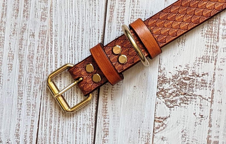 Personalized Leather Dog Collar: Handmade Collar for Dog, Name Collar, Gift for Pets image 2
