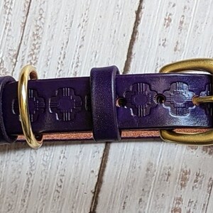 Handmade Leather Dog Collar: Custom Pet Name, Full Grain Cow Leather