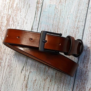 Men's Genuine Leather Dress Belt Personalized Custom Engraved Handmade Premium Italian Leather and inks 1-1/4 UnisexBrown image 5