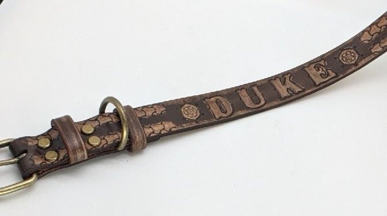 Personalized Leather Dog Collar: Custom Name, Handmade Collar, Gift for Pets image 10