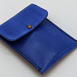 Tarjeta de cartera de cuero monograma, billetera pequeña hecha a mano, tinta italiana, cuero italiano