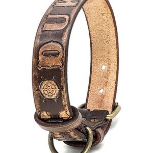 Personalized Leather Dog Collar: Custom Name, Handmade Collar, Gift for Pets image 3