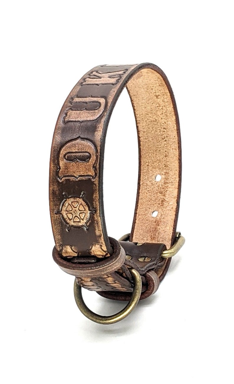 Personalized Leather Dog Collar: Custom Name, Handmade Collar, Gift for Pets image 3