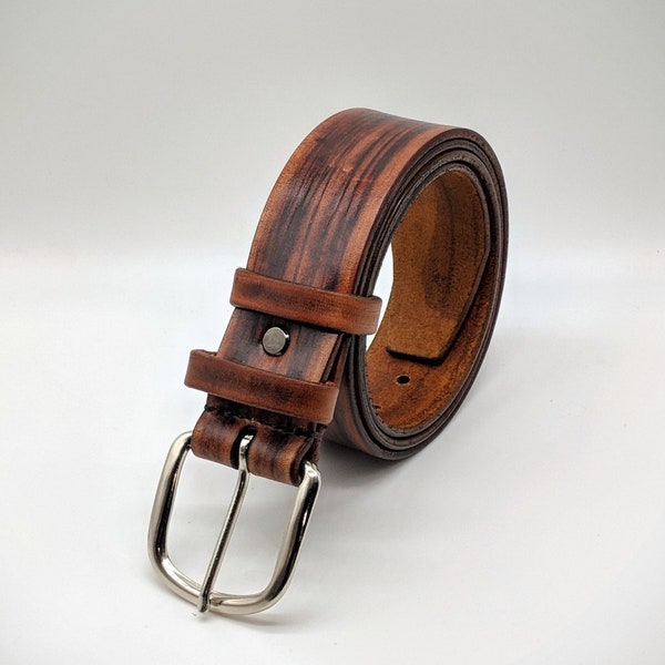 Stamped Leather Belt Etsy