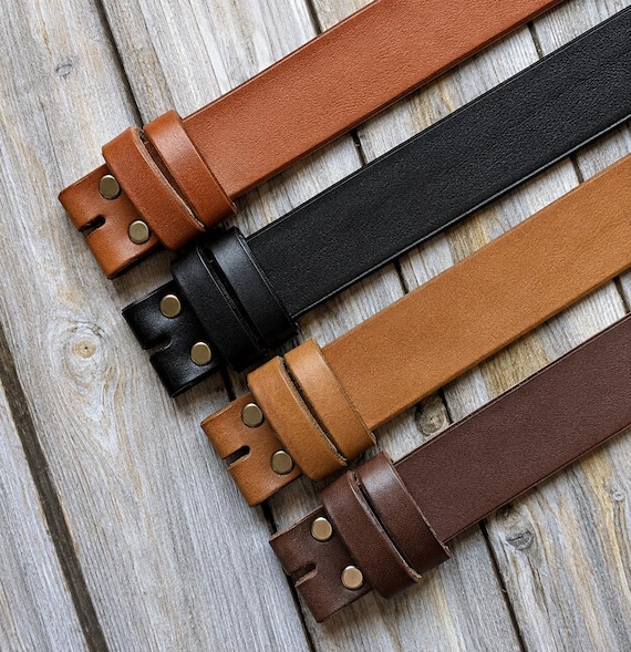 Interchangeable Leather Belt Strap, Chicago Screws, Multiple Widths Available: Width 1-1/4inch(34mm), 1-1/2inch(38mm)