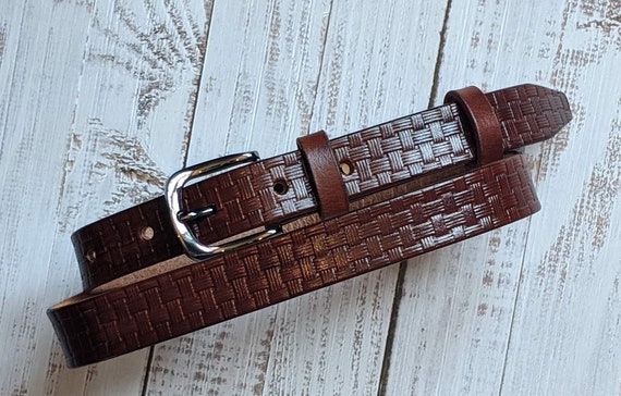 Men's Genuine Leather Dress Belt Personalized Custom Engraved Handmade  Premium Italian Leather and Inks 1-1/4 Unisexbrown 