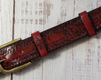 Personalized Western Leather Belt: Custom Name Engraved Belt