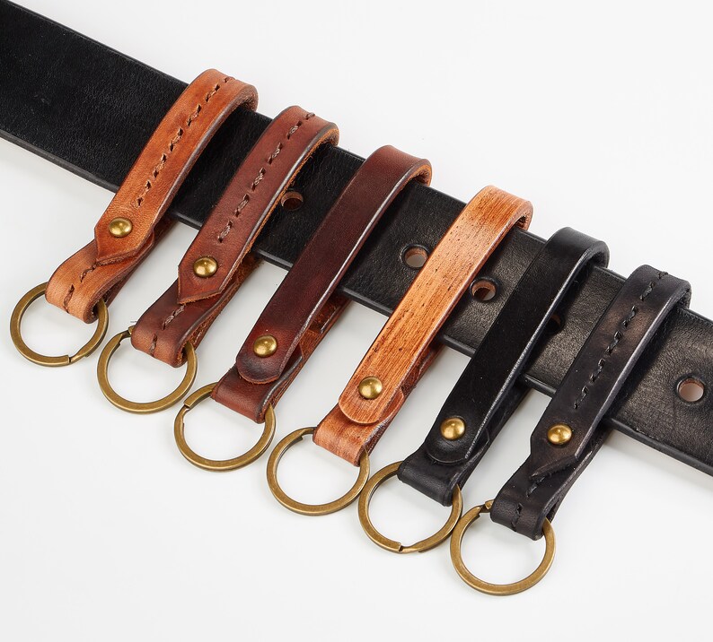 Personalized Leather Keychain Belt Snap CUSTOMIZED Belt Loop Etsy