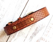 Personalized Leather Dog Collar: Handmade Collar for Dog, Name Collar, Gift for Pets