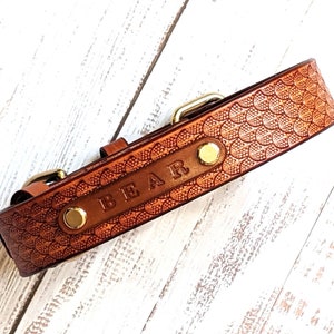 Personalised dog collar,leather dog collar,dog collar,name dog collar,leather dog collar,width 1 inch and  1-1\4(32mm)