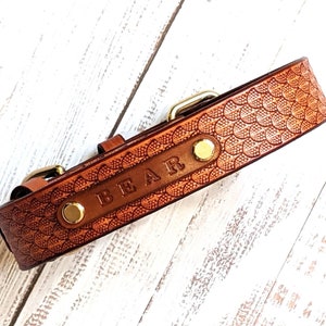 Personalised dog collar,leather dog collar,dog collar,name dog collar,leather dog collar,width 1-1\4(32mm)