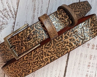 Custom Engraved Handmade,Leather Name Belt,Personalized Leather Belt,Tooled Leather Belt with Name and Initials