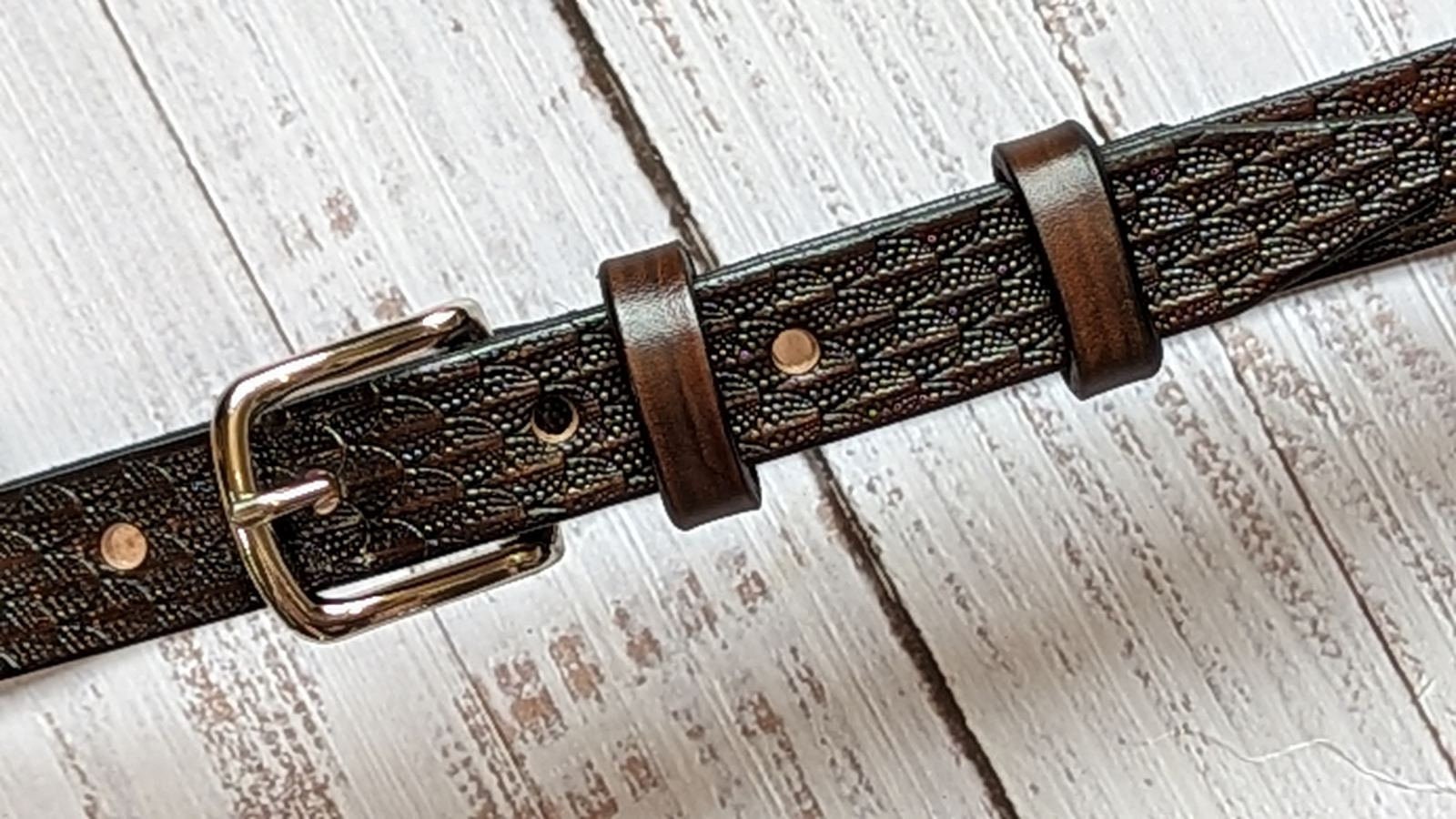 Handmade Italian Leather Dress Belt: Hand-tanned 1-inch 