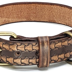 Personalized Leather Dog Collar: Custom Name, Handmade Collar, Gift for Pets image 2
