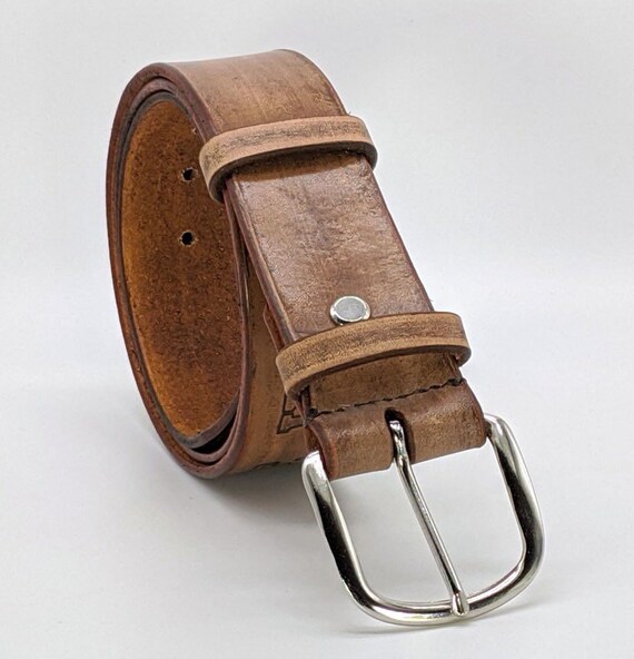 Custom Engraved Handmade Leather Belt With Name and Initials