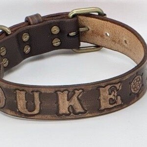 Personalized Leather Dog Collar: Custom Name, Handmade Collar, Gift for Pets image 4