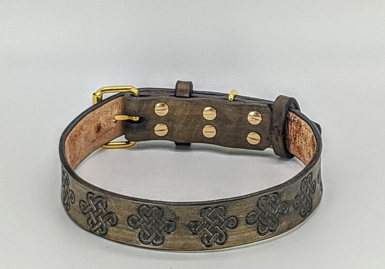 Leather Collar Dog Collar Celtic Style Italian - Etsy