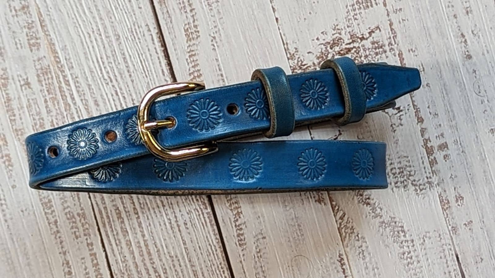 Embroidered Floral Canvas Belt Blue Boho Artisan Style Colorful Flowers Boho Blue Belt - Etsy main image 4