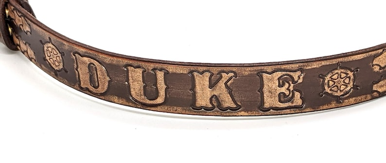 Personalized Leather Dog Collar: Custom Name, Handmade Collar, Gift for Pets image 6
