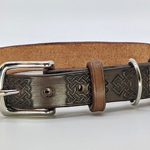 Dog Collaritalian Inkhandmadeitalian Natural Leather Celtic - Etsy