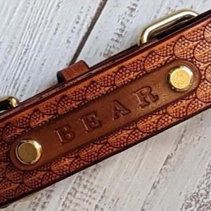 Personalized Leather Dog Collar: Handmade Collar for Dog, Name Collar, Gift for Pets image 8