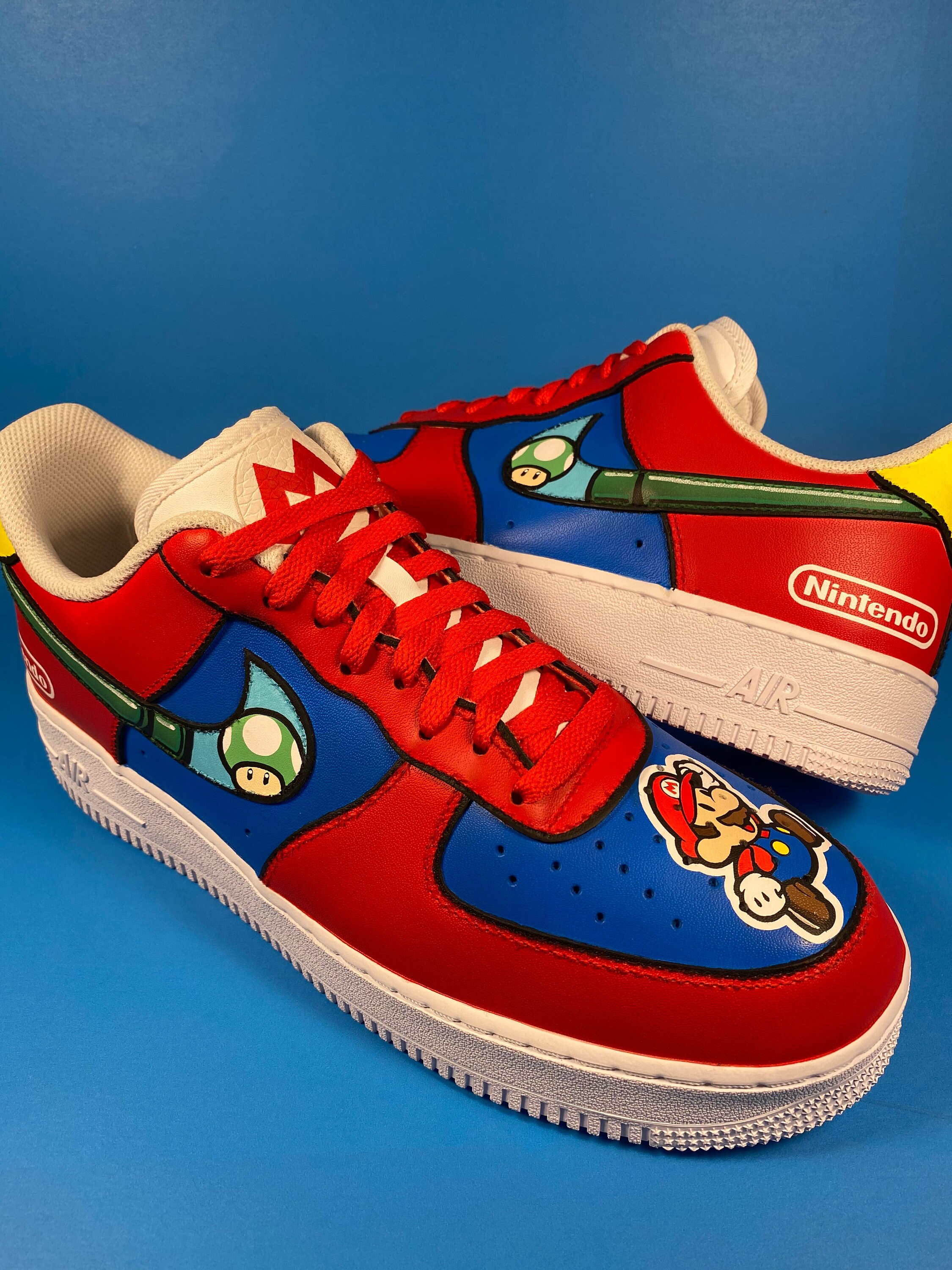 Benutzerdefinierte Super Nintendo Mario Nike Air Force 1 ist | Etsy Schweiz
