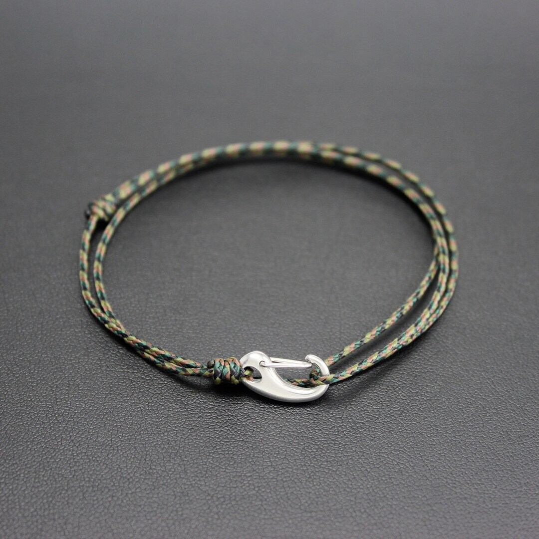Men's Cord Bracelet // Camo Minimalist Bracelet // Etsy