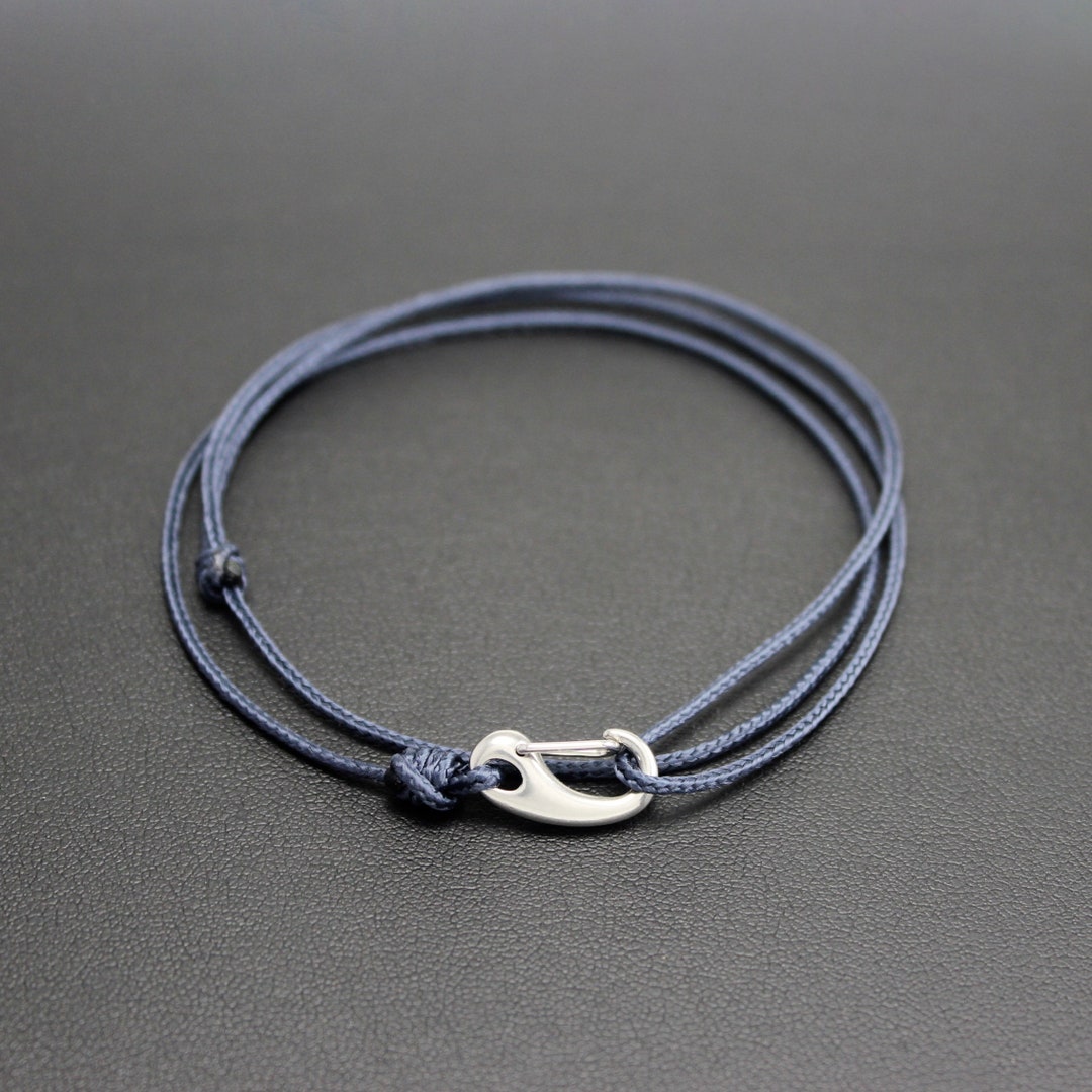 Men's Cord Bracelet // Navy Minimalist Bracelet // Etsy UK