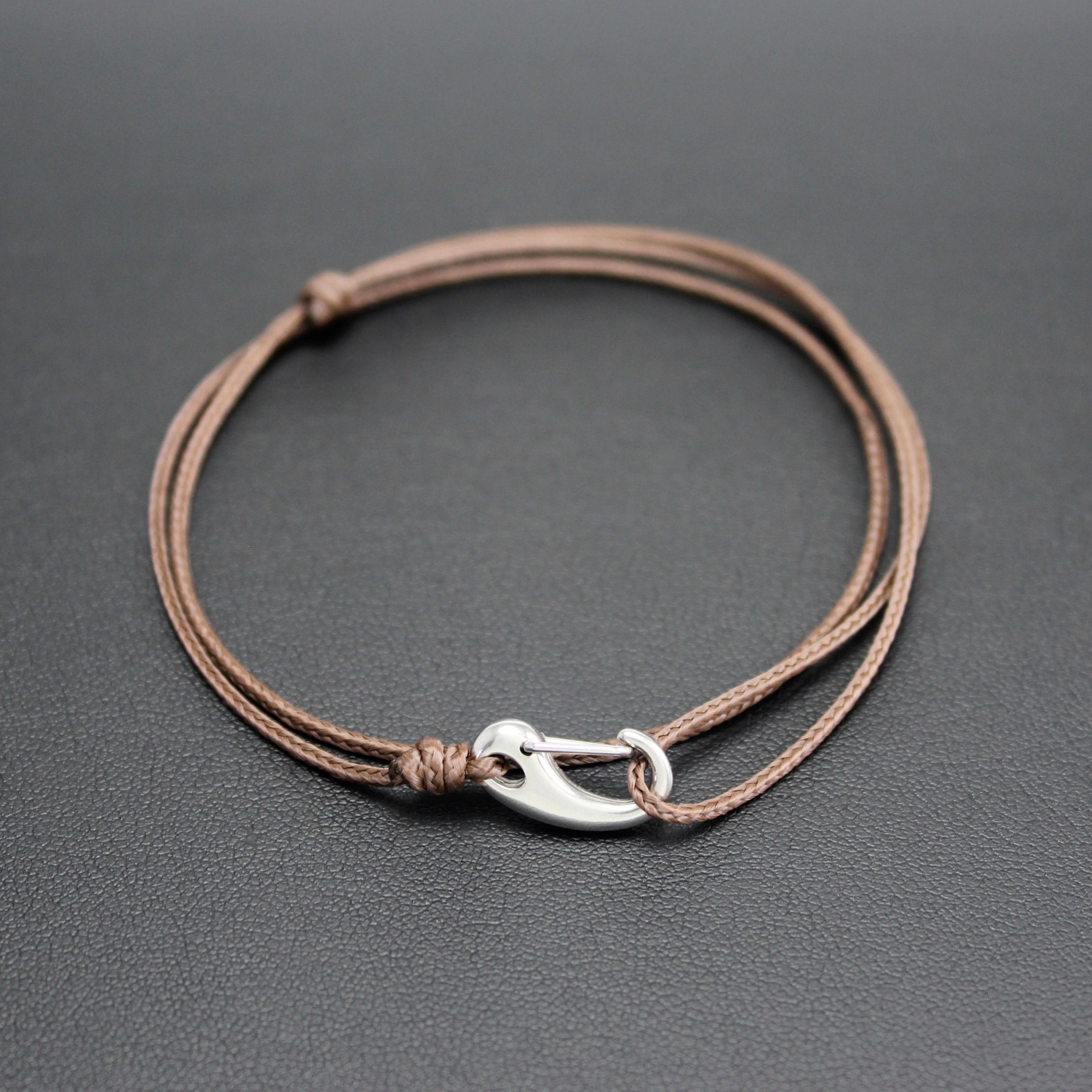 Men's Cord Bracelet // Brown Minimalist Bracelet // Etsy Ireland