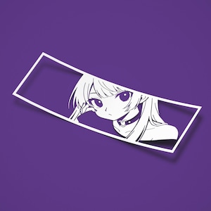 What you doin'? // Curious Waifu E-girl, Heart choker, Kawaii Manga Slap-Style Vinyl Decal Anime Girl