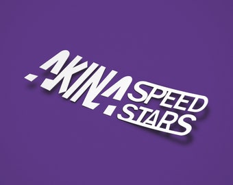 Akina Speed Stars, Initial D Racing Team Replica Vinyl Sticker Decal - JDM Drifting Car Accessories