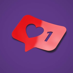 Double-Tap Likes Vinyl Sticker Die-cut decal Instagram Heart