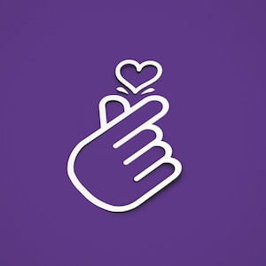 Korean Heart Vinyl Sticker Die-cut decal